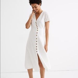 Madewell Linen Button Down Midi Dress